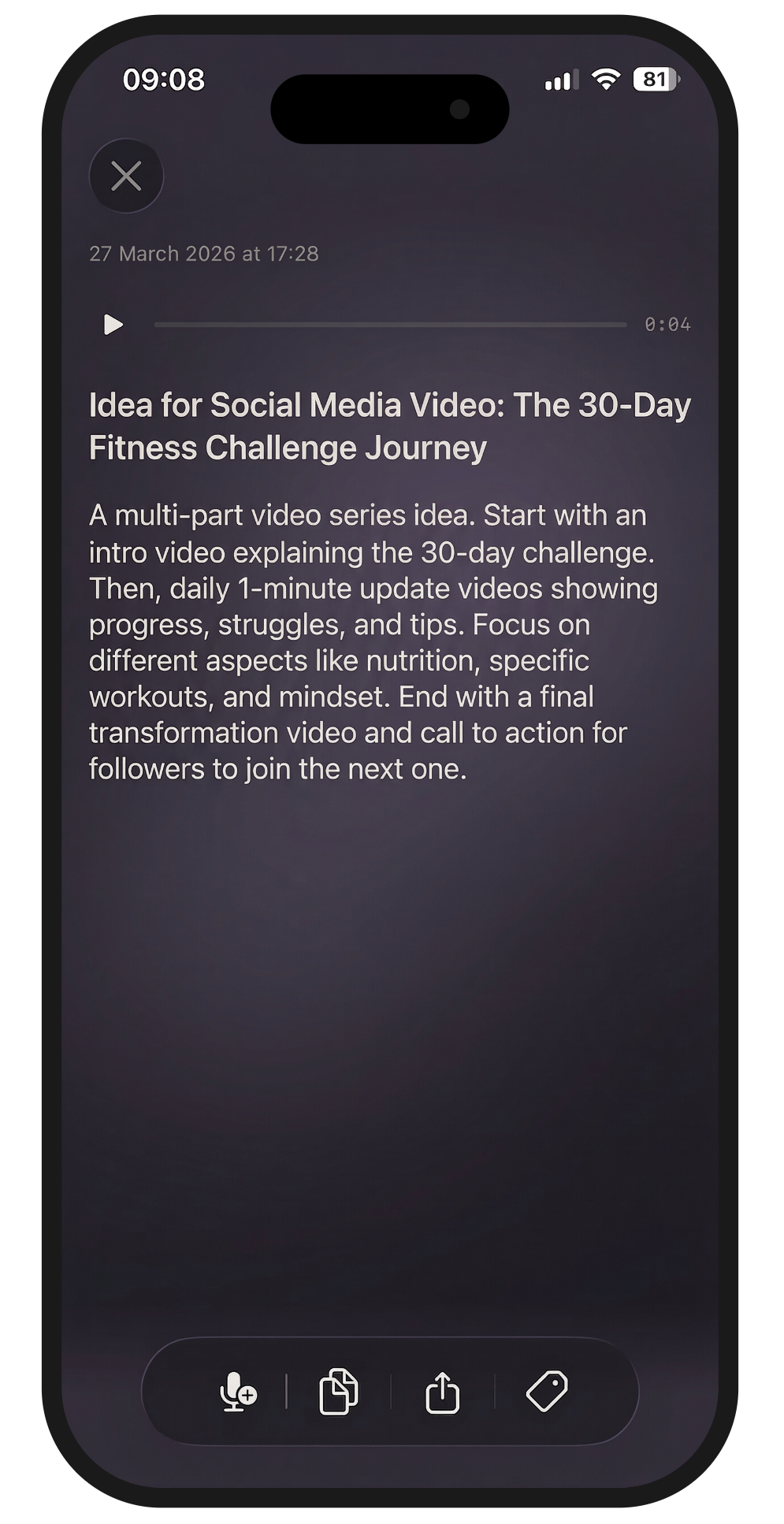 Noisy Mind note example